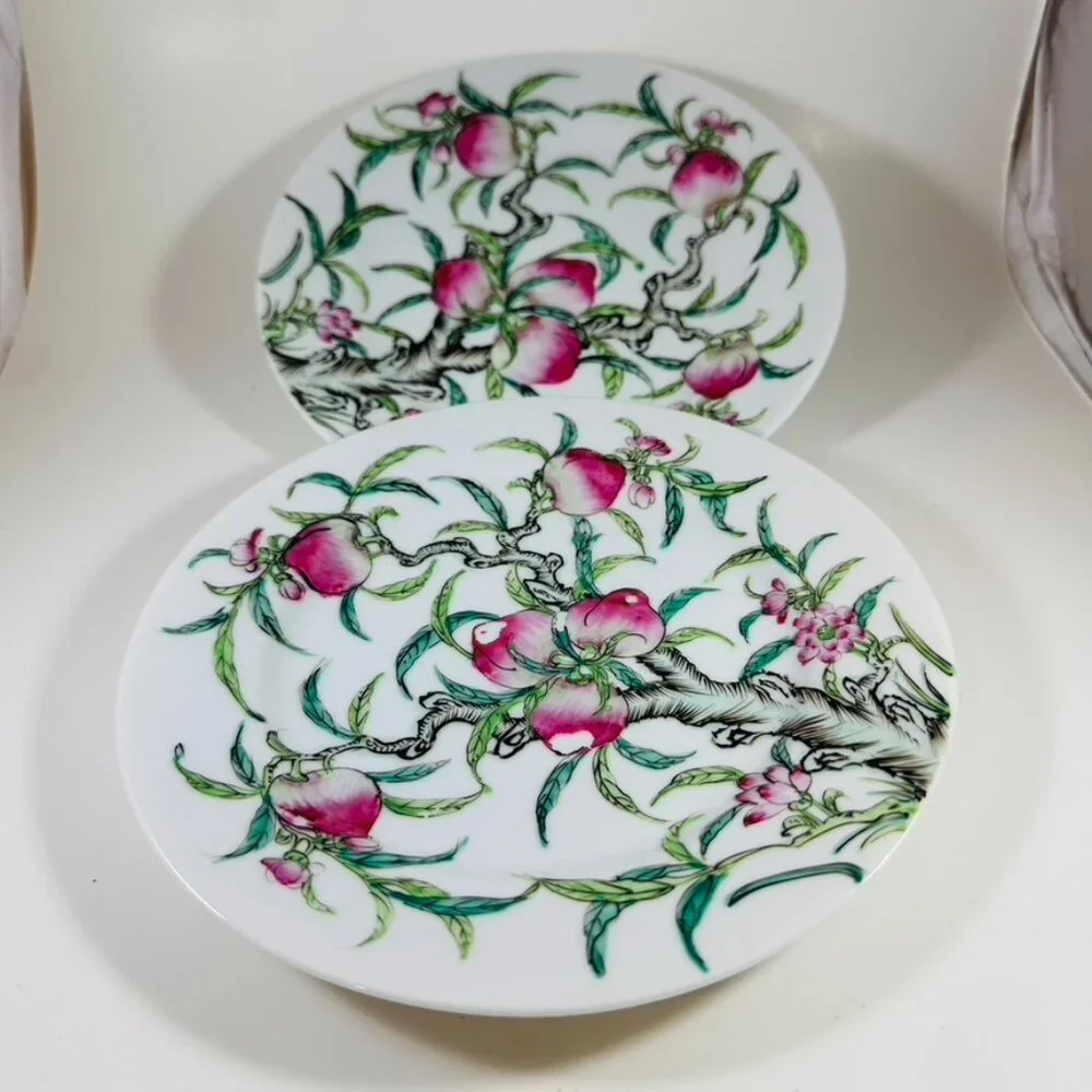 2   FAMILLE ROSE 'PEACH' DISH Japanese Porcelain decorated in Hong Kong